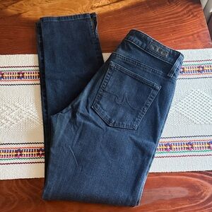 AG Adriano Goldschmied High Rise Jeans in Dark Blue